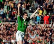 30 May 2000; Mark Kennedy of Republic of Ireland celebrates after scoring his side's first goal during the International Friendly match between Republic of Ireland and Scotland at Lansdowne Road in Dublin. Photo by David Maher/Sportsfile