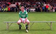 31 May 1998; Limerick's Stephen McDonagh awaits his team-mates for their team photograph prior to the Guinness Munster Senior Hurling Championship Quarter-Final match between Limerick and Cork at the Gaelic Grounds in Limerick. Photo by Ray McManus/Sportsfile