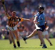 18 June 2000; Shane Martin of Dublin in action against Charlie Carter of Kilkenny during the Guinness Leinster Senior Hurling Championship Semi-Final match between Kilkenny and Dublin at Croke Park in Dublin. Photo by Ray McManus/Sportsfile