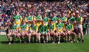 18 June 2000; The Offaly team prior to the Guinness Leinster Senior Hurling Championship Semi-Final match between Offaly and Wexford at Croke Park in Dublin. Photo by Ray McManus/Sportsfile