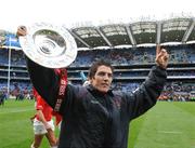 8 March 2008; James Hook, Wales, with the Triple Crown Trophy after the game. RBS Six Nations Rugby Championship, Ireland v Wales, Croke Park, Dublin. Picture credit: Pat Murphy / SPORTSFILE