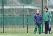13 March 2008; Ireland head coach Eddie O'Sullivan in conversation with assistant coach Niall O'Donovan during squad training. Ireland rugby squad training, Belfield, UCD, Dublin. Picture credit; Brian Lawless / SPORTSFILE