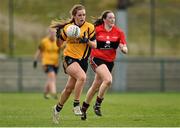 20 March 2015; Lorraine O'Shea, DCU, in action against Aine O'Sullivan, UCC. O'Connor Cup Ladies Football, Semi-Final, UCC v DCU. Cork IT, Bishopstown, Cork. Picture credit: Matt Browne / SPORTSFILE