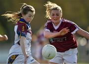 20 March 2015; Aileen Wall, UL, in action against Amy Rohan, NUIG. O'Connor Cup Ladies Football, Semi-Final, NUIG v UL. Cork IT, Bishopstown, Cork. Picture credit: Matt Browne / SPORTSFILE