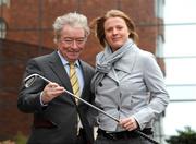 12 March 2008; Irish golfer Marian Riordan, from Tipperary, with Minister for Arts, Sport and Tourism, Mr. Seamus Brennan TD, at the announcement of the 2008 Team Ireland Golf Trust Grants. Conrad Hotel, Earlsfort Terrace, Dublin. Picture credit: Matt Browne / SPORTSFILE  *** Local Caption ***