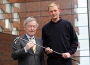 12 March 2008; Irish golfer Mark Staunton, from Galway, with Minister for Arts, Sport and Tourism, Mr. Seamus Brennan TD, at the announcement of the 2008 Team Ireland Golf Trust Grants. Conrad Hotel, Earlsfort Terrace, Dublin. Picture credit: Matt Browne / SPORTSFILE  *** Local Caption ***