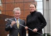 12 March 2008; Irish golfer Martina Gillen, from Cavan, with Minister for Arts, Sport and Tourism, Mr. Seamus Brennan TD, at the announcement of the 2008 Team Ireland Golf Trust Grants. Conrad Hotel, Earlsfort Terrace, Dublin. Picture credit: Matt Browne / SPORTSFILE  *** Local Caption ***