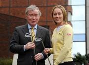12 March 2008; Irish Golfer Rebecca Coakley, from Carlow, with Minister for Arts, Sport and Tourism, Mr. Seamus Brennan TD, at the announcement of the 2008 Team Ireland Golf Trust Grants. Conrad Hotel, Earlsfort Terrace, Dublin. Picture credit: Matt Browne / SPORTSFILE  *** Local Caption ***