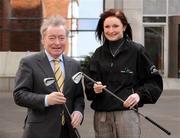 12 March 2008; Irish golfer Heather Nolan, from Clare, with Minister for Arts, Sport and Tourism, Mr. Seamus Brennan TD, at the announcement of the 2008 Team Ireland Golf Trust Grants. Conrad Hotel, Earlsfort Terrace, Dublin. Picture credit: Matt Browne / SPORTSFILE  *** Local Caption ***