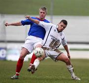 15 March 2008; Darren Armour, Lisburn Distillery, in action against William Murphy, Linfield. Carnegie Premier League, Lisburn Distillery v Linfield, Ballyskeagh, Lisburn, Co. Antrim. Picture credit; Oliver McVeigh / SPORTSFILE
