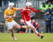 16 March 2008; Timmy McCarthy, Cork, in action against Johnny Mac, Antrim. Allianz National Hurling League, Division 1A, Round 4, Antrim v Cork, Casement Park, Belfast, Co. Antrim. Picture credit; Peter Morrison / SPORTSFILE