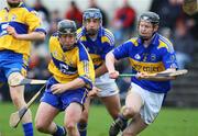 16 March 2008; Jonathan Clancy, Clare, in action against Benny Dunne and Eamonn Buckley, Tipperary. Allianz National Hurling League, Division 1B, Round 4, Clare v Tipperary, Cusack Park, Ennis, Co. Clare. Picture credit; Kieran Clancy / SPORTSFILE