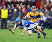 16 March 2008; Conor O'Brien, Tipperary, in action against Jonathan Clancy, Clare. Allianz National Hurling League, Division 1B, Round 4, Clare v Tipperary, Cusack Park, Ennis, Co. Clare. Picture credit; Kieran Clancy / SPORTSFILE