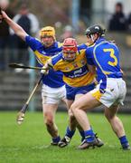 16 March 2008; Fergal Lynch, Clare, in action against Paul Curran and Eamon Corcoran, Tipperary. Allianz National Hurling League, Division 1B, Round 4, Clare v Tipperary, Cusack Park, Ennis, Co. Clare. Picture credit; Kieran Clancy / SPORTSFILE