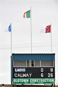 16 March 2008; The scoreboard showing the final score of Laois 0:8 to Galway 6:26. Allianz National Hurling League, Division 1B, Round 4, Laois v Galway, O'Moore Park, Portlaoise. Picture credit; Brian Lawless / SPORTSFILE