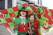 17 March 2008; Birr supporters Aoibhe and Brooke Whelahan, daughters of team captain Brian, cheer on their team before the game. AIB All-Ireland Club Hurling Final - Portumna v Birr, Croke Park, Dublin. Picture credit; Ray McManus / SPORTSFILE