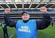 17 March 2008; St Vincent's manager Mickey Whelan celebrates victory. AIB All-Ireland Club Football Final - St Vincent's v Nemo Rangers, Croke Park, Dublin. Picture credit; Ray McManus / SPORTSFILE