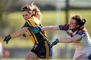 21 March 2015; Lorraine O'Shea, DCU, in action against Siobhan Condon, UL. O'Connor Cup Ladies Football Final, Dublin City University v University of Limerick. Cork IT, Bishopstown, Cork. Picture credit: Diarmuid Greene / SPORTSFILE