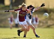 21 March 2015; Amy Mee, Glenamaddy Community School, in action against Helena Walsh, Coláiste Dún Iascaighl. TESCO All Ireland PPS Senior A Final, Coláiste Dún Iascaigh, Tipperary v Glenamaddy Community School, Galway. Kinnitty, Co. Offaly. Picture credit: Matt Browne / SPORTSFILE