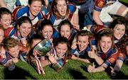 21 March 2015; UL captain and Player of the Match Niamh O'Dea and team-mates celebrate with the O'Connor cup after victory over DCU. O'Connor Cup Ladies Football Final, Dublin City University v University of Limerick, Cork IT, Bishopstown, Cork. Picture credit: Diarmuid Greene / SPORTSFILE