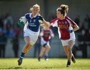 21 March 2015; Aishling Moloney, Coláiste Dún Iascaigh, in action against Megan Heneghan, Glenamaddy Community School. TESCO All Ireland PPS Senior A Final, Coláiste Dún Iascaigh, Tipperary v Glenamaddy Community School, Galway. Kinnitty, Co. Offaly. Picture credit: Matt Browne / SPORTSFILE