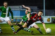 21 March 2015; Keith Buckley, Bohemians, in action against Ryan McEvoy, Bray Wanderers. SSE Airtricity League Premier Division, Bray Wanderers v Bohemians, Carlisle Grounds, Bray, Co. Wicklow. Picture credit: Cody Glenn / SPORTSFILE