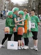16 March 2008; Michelle Baill, Lorraine Friel, Susan Cullen, Dolores Evans and Brona Snow, Fingallians A.C, before the start of the  KBCAM St. Patrick's Festival 5k Road Race and Family Fun Run. Dawson Street, Dublin. Picture credit; Tomas Greally / SPORTSFILE