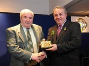 17 March 2008; Tom Moynihane, Limerick, is presented with a GAA President's Award by GAA President Nickey Brennan. GAA President's Awards 2008, Croke Park, Dublin. Picture credit; Ray McManus / SPORTSFILE