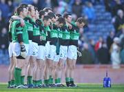 17 March 2008; The Nemo Rangers team stand for the National Anthem before the game. AIB All-Ireland Club Football Final, St Vincent's v Nemo Rangers, Croke Park, Dublin. Picture credit; Brendan Moran / SPORTSFILE