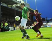 18 March 2008; Conor Hourihane, Republic of Ireland, in action against Mario Duarte, Portugal. Men's U17 European Championship Qualifier, Republic of Ireland v Portugal, Terryland Park, Galway. Photo by Sportsfile