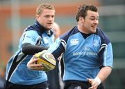 19 March 2008; Leinster's Cian Healy in action against team-mate Jamie Heaslip during squad training ahead of their Magners League game against Glasgow Warriors on Friday night. Leinster rugby squad training, Belfield, UCD, Dublin. Picture credit: Caroline Quinn / SPORTSFILE