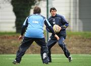 19 March 2008; Leinster's Shane Horgan in action against team-mate Ollie Le Roux during squad training ahead of their Magners League game against Glasgow Warriors on Friday night. Leinster rugby squad training, Belfield, UCD, Dublin. Picture credit: Caroline Quinn / SPORTSFILE