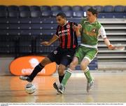 16 March 2008; Junior, Bohemians, in action against David Clancy, Cork City. eircom League of Ireland Futsal League Semi-Final, Bohemians v Cork City, National Basketball Arena, Tallaght, Dublin. Picture credit; Stephen McCarthy / SPORTSFILE