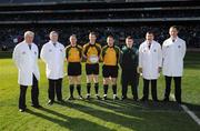 17 March 2008; Referee Joe McQuillan with his linesmen Michael Duffy, left, Derek O'Mahony, right, fourth official Stephen Johnson and his umpires. AIB All-Ireland Club Football Final, St Vincents v Nemo Rangers, Croke Park, Dublin. Picture credit; Ray McManus / SPORTSFILE