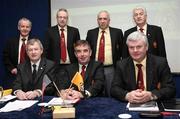 23 February 2008; Back row left to right PRO Michael Hasson, Treasurer Martin McAviney, Secretary Danny Murphy, Past President Michael Greenan,  Front row left to right Ard Stiurthuir Paraic Duffy, President Tom Daly, and Vice President  Aogan Farrell, during the Ulster Council Convention. Ulster Council Convention, Canal Court Hotel, Newry, Co. Down. Picture credit; Oliver McVeigh / SPORTSFILE