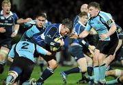 21 March 2008; Ollie Le Roux, Leinster, is tackled by Dougie Hall,2, Justin Va'a and Moray Low, Glasgow Warriors. Magners League, Leinster v Glasgow Warriors, RDS, Ballsbridge, Dublin. Picture credit; Matt Browne / SPORTSFILE