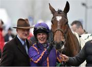 13 March 2015; Jockey Paul Townend and trainer Willie Mullins after winning on Wicklow Brave. Cheltenham Racing Festival 2015, Prestbury Park, Cheltenham, England. Picture credit: Ramsey Cardy / SPORTSFILE