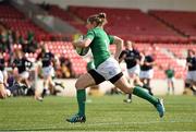 22 March 2015; Alison Miller, Ireland, on her way to scoring her second try. Women's Six Nations Rugby Championship, Scotland v Ireland. Broadwood Stadium, Clyde FC, Glasgow, Scotland. Picture credit: Stephen McCarthy / SPORTSFILE