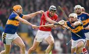 22 March 2015; Mark Elliis, Cork, in action against Seamus Callanan, left, and Patrick Maher, Tipperary. Allianz Hurling League Division 1A, round 5, Cork v Tipperary, Páirc Uí Rinn, Cork. Photo by Sportsfile