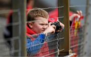 22 March 2015; Eight year old Henry Pipar from Newbridge, Co. Kildare, taking pictures at the game. Allianz Hurling League Division 1A, round 5, Cork v Tipperary, Páirc Uí Rinn, Cork. Photo by Sportsfile
