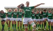 22 March 2015; Marie Louise Reilly and her Ireland team-mates celebrate after winning the Women's Six Nations Rugby Championship. Women's Six Nations Rugby Championship, Scotland v Ireland. Broadwood Stadium, Clyde FC, Glasgow, Scotland. Picture credit: Stephen McCarthy / SPORTSFILE