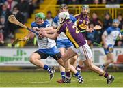22 March 2015; Tom Devine, Waterford, in action against Liam Ryan, Wexford. Allianz Hurling League Division 1B, round 5, Wexford v Waterford, Innovate Wexford Park, Wexford. Picture credit: Matt Browne / SPORTSFILE