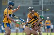 22 March 2015; Mark Kelly, Kilkenny, in action against Pat Donnellan and Conor Ryan, Clare. Allianz Hurling League Division 1A, round 5, Kilkenny v Clare, Nowlan Park, Kilkenny. Picture credit: Ray McManus / SPORTSFILE