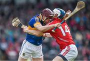 22 March 2015; Paddy Stapleton, Tipperary, in action against Luke O'Farrell, Cork. Allianz Hurling League Division 1A, round 5, Cork v Tipperary, Páirc Uí Rinn, Cork. Photo by Sportsfile