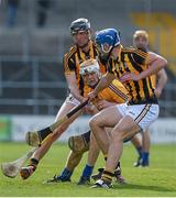 22 March 2015; Aaron Cunninghan, Clare, in action against Joe Lyng, left, and William Phelan, Kilkenny. Allianz Hurling League Division 1A, round 5, Kilkenny v Clare, Nowlan Park, Kilkenny. Picture credit: Ray McManus / SPORTSFILE