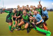 22 March 2015; The Ireland team celebration led by Nicola Evans, centre, after victory over Canada in the Final. World Hockey League 2 Final, Ireland v Canada, National Hockey Stadium, UCD, Belfield, Dublin. Picture credit: Brendan Moran / SPORTSFILE