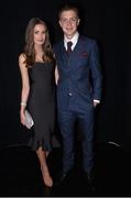 22 March 2015; Republic of Ireland U21 International Jack Grealish and his girlfriend Sasha Attwood arrive at the 3 FAI International Football Awards. RTE Studios, Donnybrook, Dublin. Picture credit: David Maher / SPORTSFILE