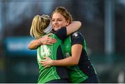 22 March 2015; Ireland's Chloe Watkins, right, and Naomi Carroll, celebrate after the penalty shoot-out. World Hockey League 2 Final, Ireland v Canada, National Hockey Stadium, UCD, Belfield, Dublin. Picture credit: Piaras O Midheach / SPORTSFILE