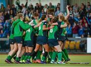 22 March 2015; Ireland players celebrate after the penalty shoot-out. World Hockey League 2 Final, Ireland v Canada, National Hockey Stadium, UCD, Belfield, Dublin. Picture credit: Piaras O Midheach / SPORTSFILE