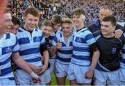 22 March 2015; Victorious Blackrock College players in the huddle. Bank of Ireland Leinster Schools Junior Cup Final in association with Beauchamps Solicitors, Blackrock College v Terenure College, Donnybrook Stadium, Donnybrook, Dublin. Picture credit: Cody Glenn / SPORTSFILE